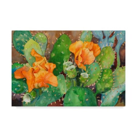 Trademark Fine Art Joanne Porter 'Blossoming Cactus' Canvas Art, 30x47 ALI30319-C3047GG